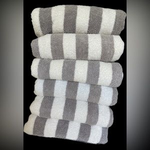 COPY - Set of 6 Espalma 700 Series Stripe Beach Towel Silver. No Stains. GOOD c…